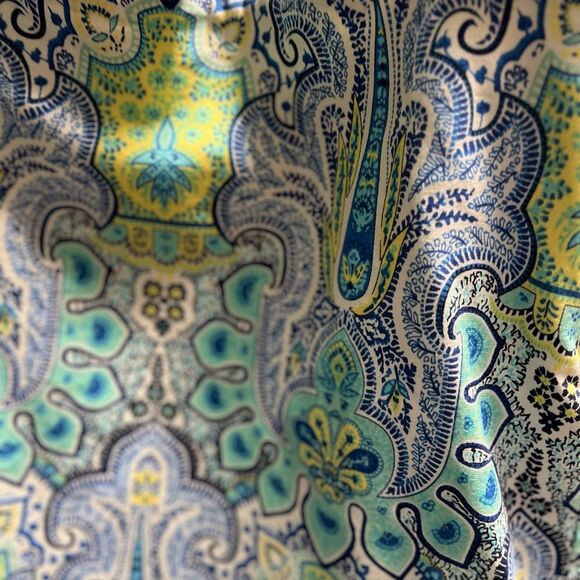 Talbots Vibrant Blue and Yellow Pencil Skirt #DO197 - Picture 5 of 6